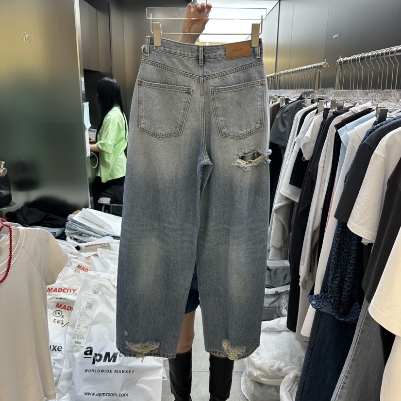 MADCITY/SAGAFURS韓國代購女裝新款26春夏真品熱賣牛仔褲MADCITY/SAGAFURS牛仔褲