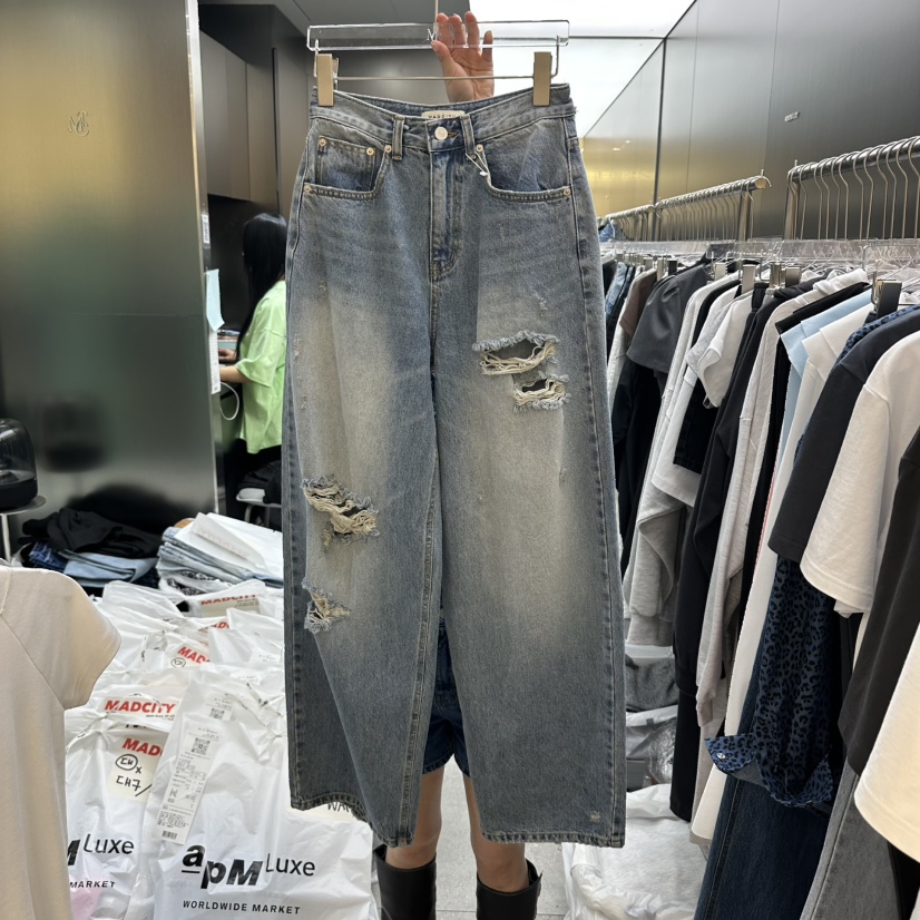 MADCITY/SAGAFURS韓國代購女裝新款26春夏真品熱賣牛仔褲MADCITY/SAGAFURS牛仔褲圖色1