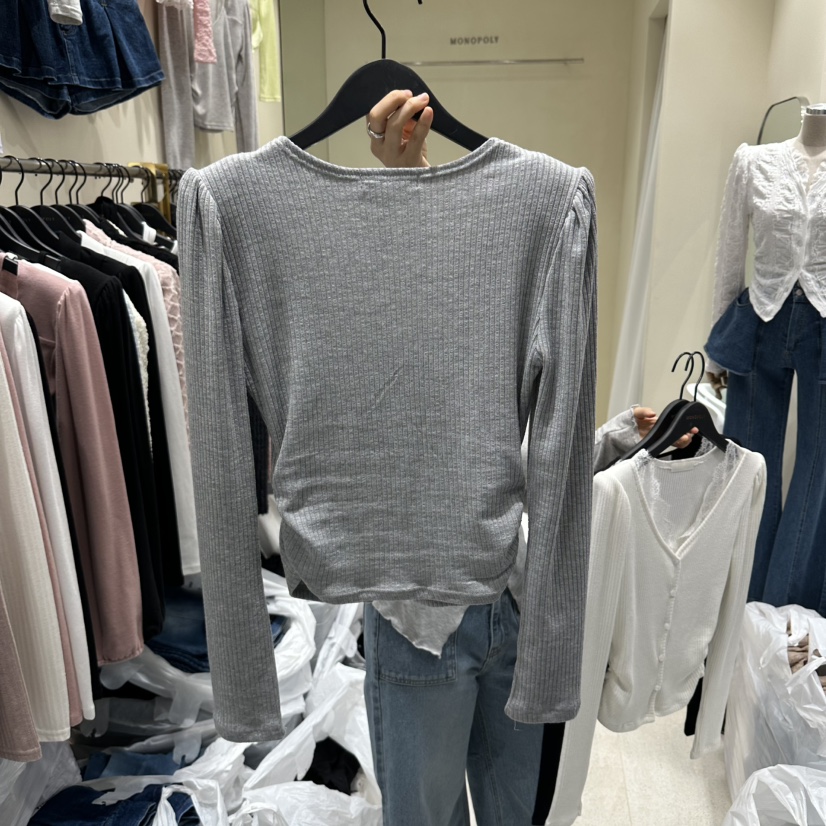 MONOPOLY東大門代購女士新品時尚休閑職業人氣26春夏長袖T恤MONO_POLY長袖T恤