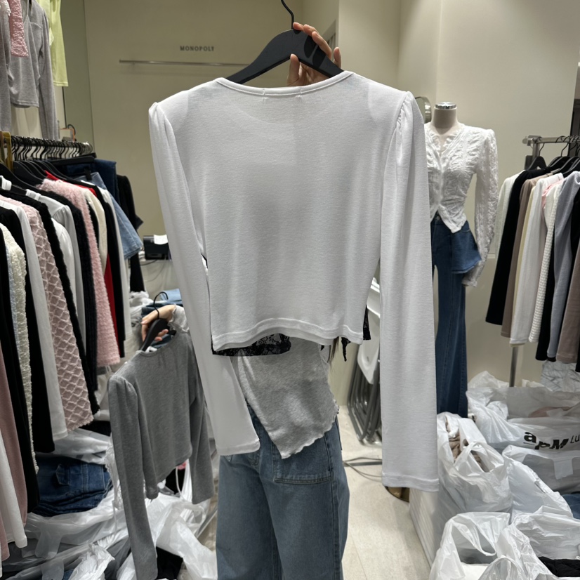 MONOPOLY東大門直郵女士新款休閑熱賣26春夏長袖T恤假兩件MONO_POLY長袖T恤