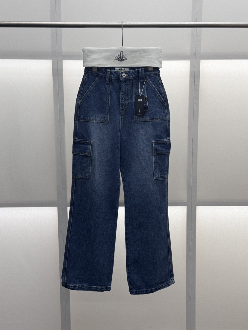 MILUI東大門直郵女裝新款真品26春夏人氣職業熱賣休閑牛仔褲MILUI牛仔褲圖色1