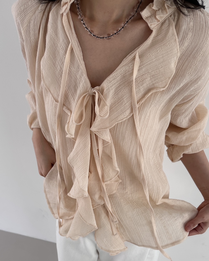 HOWDY東大門實拍女士新品推薦人氣時尚襯衫蕾絲衫不含內搭HOWDY襯衫/蕾絲衫