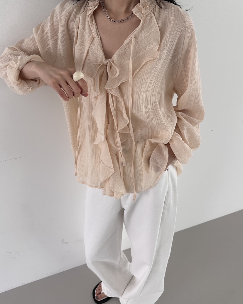 HOWDY東大門實拍女士新品推薦人氣時尚襯衫蕾絲衫不含內搭HOWDY襯衫/蕾絲衫圖色1