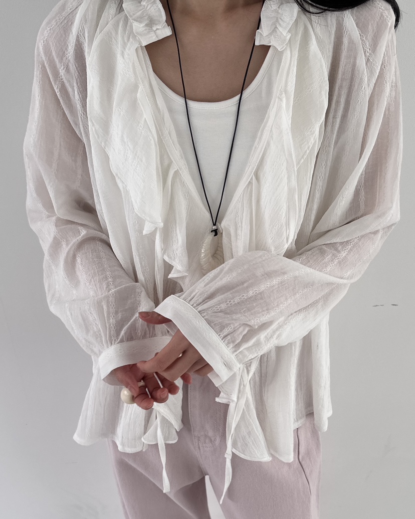 HOWDY東大門實拍女士新品推薦人氣時尚襯衫蕾絲衫不含內搭HOWDY襯衫/蕾絲衫圖色2