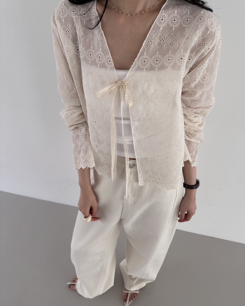 HOWDY東大門實拍女士新品26春夏人氣時尚襯衫蕾絲衫不含內搭HOWDY襯衫/蕾絲衫圖色1