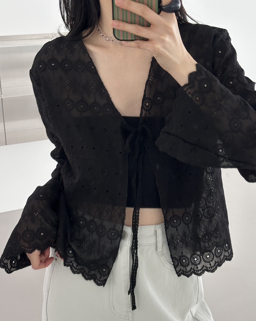 HOWDY東大門實拍女士新品26春夏人氣時尚襯衫蕾絲衫不含內搭HOWDY襯衫/蕾絲衫圖色2