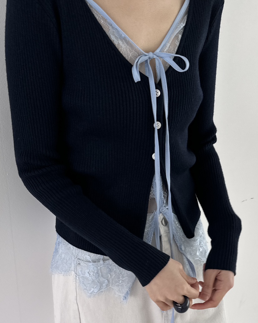 HOWDY韓國直郵女士新品真品休閑人氣推薦時尚針織衫假兩件HOWDY針織衫