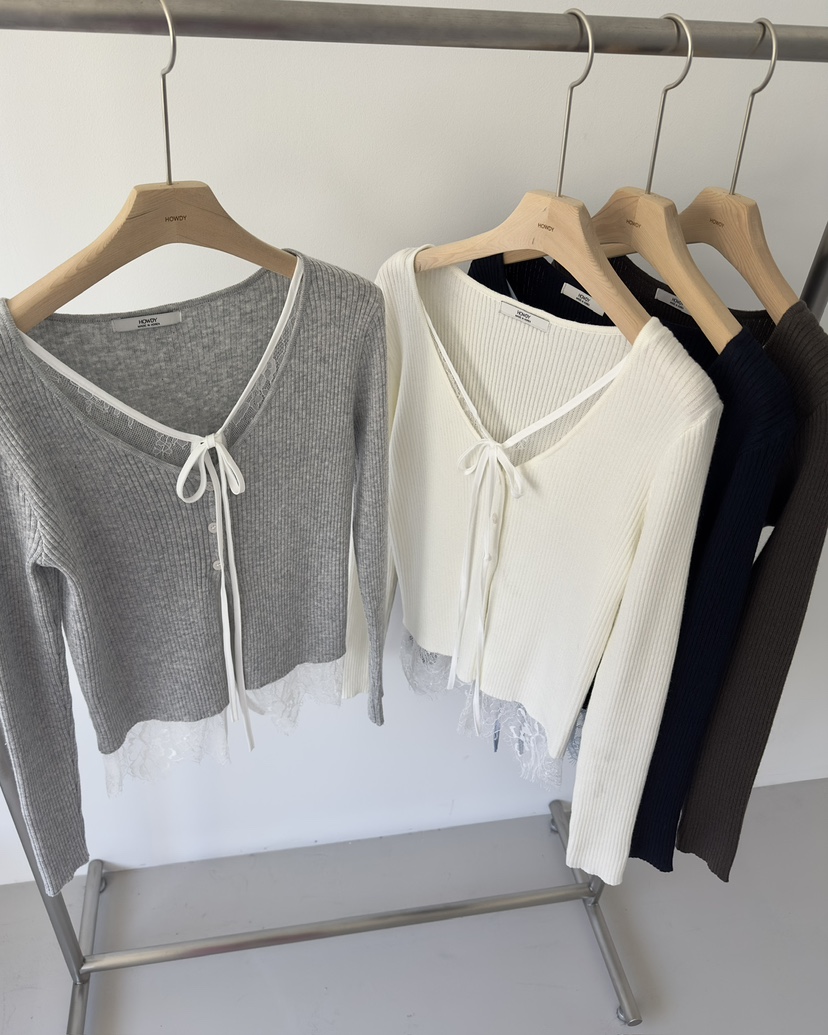 HOWDY韓國直郵女士新品真品休閑人氣推薦時尚針織衫假兩件HOWDY針織衫