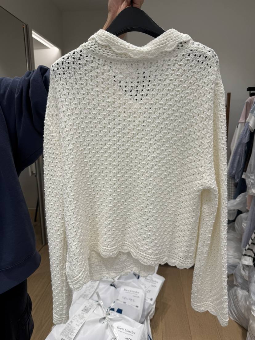 BIEN GARDER東大門直郵女裝新品26春夏熱賣毛衣鉤針編織BIEN GARDER毛衣