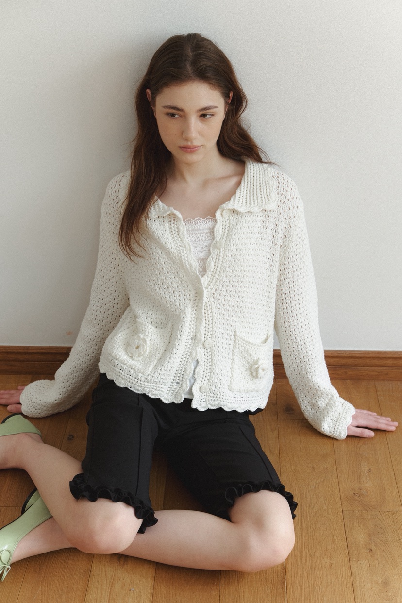 BIEN GARDER東大門直郵女裝新品26春夏熱賣毛衣鉤針編織BIEN GARDER毛衣