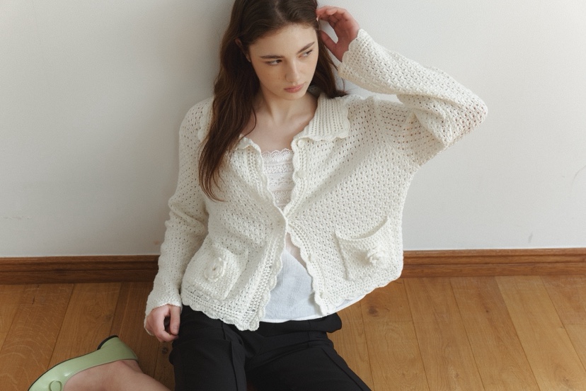 BIEN GARDER東大門直郵女裝新品26春夏熱賣毛衣鉤針編織BIEN GARDER毛衣