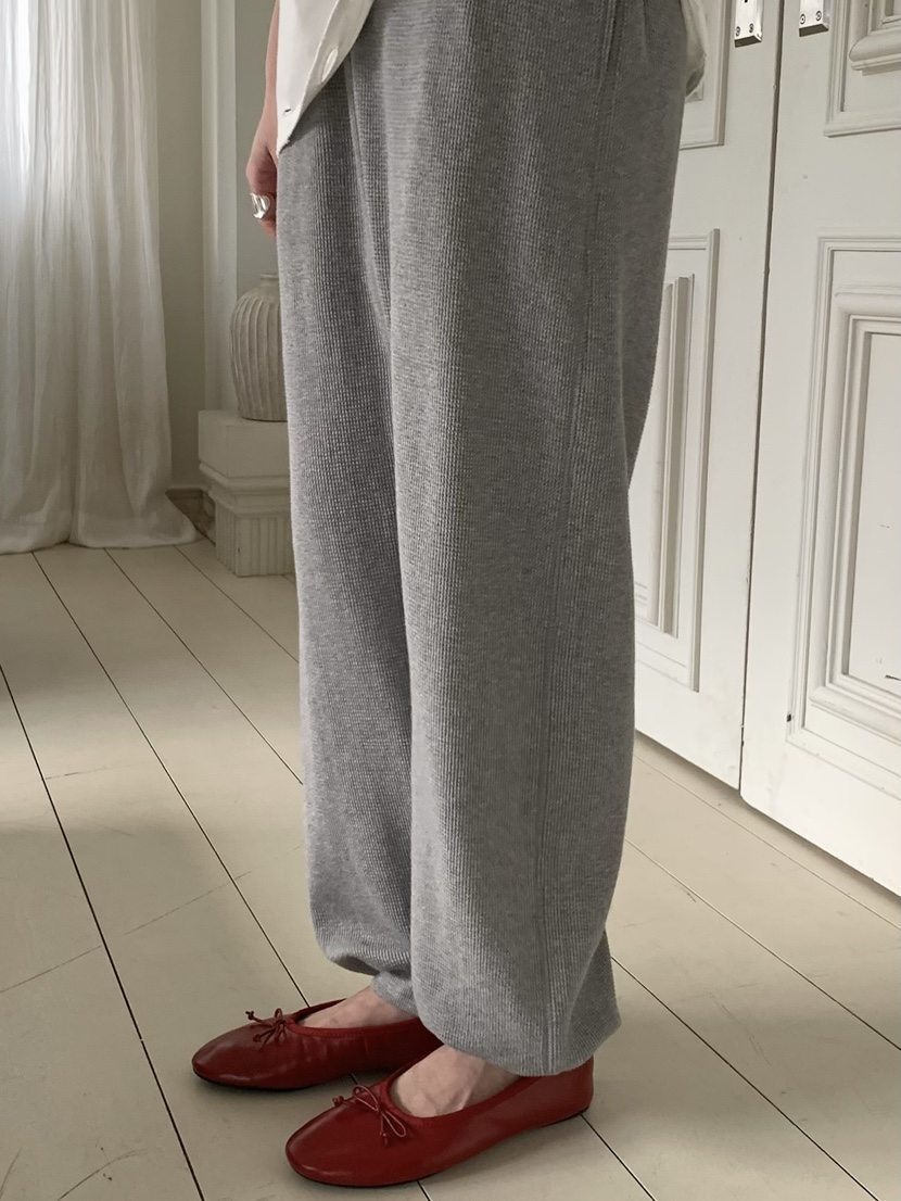 PEBBLE東大門實拍女士新款休閑時尚人氣休閑褲華夫格格紋PEBBLE休閑褲