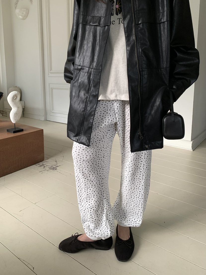 PEBBLE東大門實拍女士新款休閑時尚人氣休閑褲華夫格格紋PEBBLE休閑褲