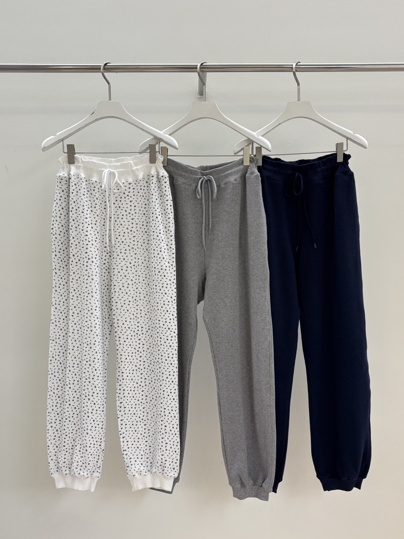 PEBBLE東大門實拍女士新款休閑時尚人氣休閑褲華夫格格紋PEBBLE休閑褲