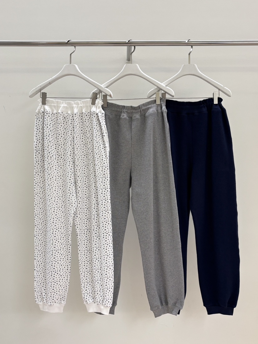 PEBBLE東大門實拍女士新款休閑時尚人氣休閑褲華夫格格紋PEBBLE休閑褲