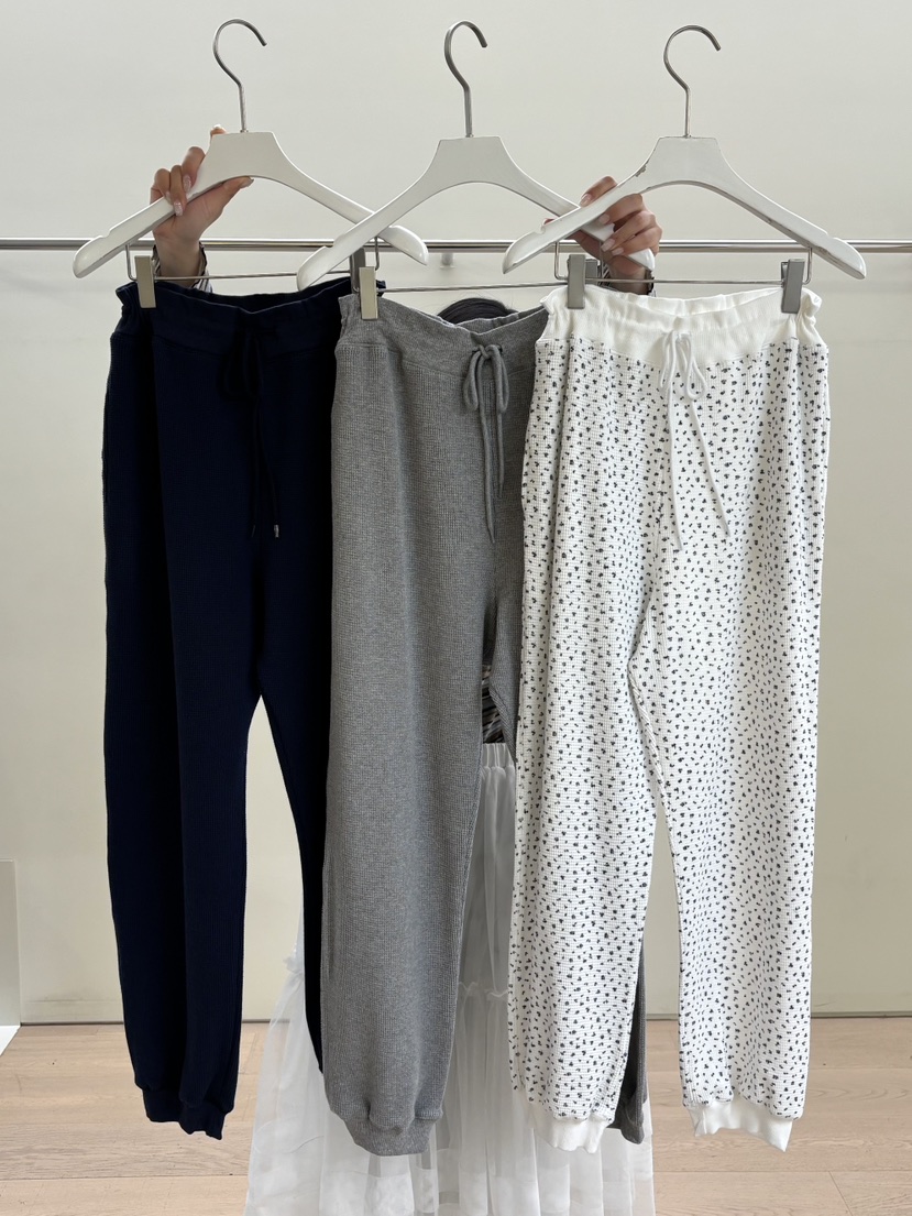 PEBBLE東大門實拍女士新款休閑時尚人氣休閑褲華夫格格紋PEBBLE休閑褲