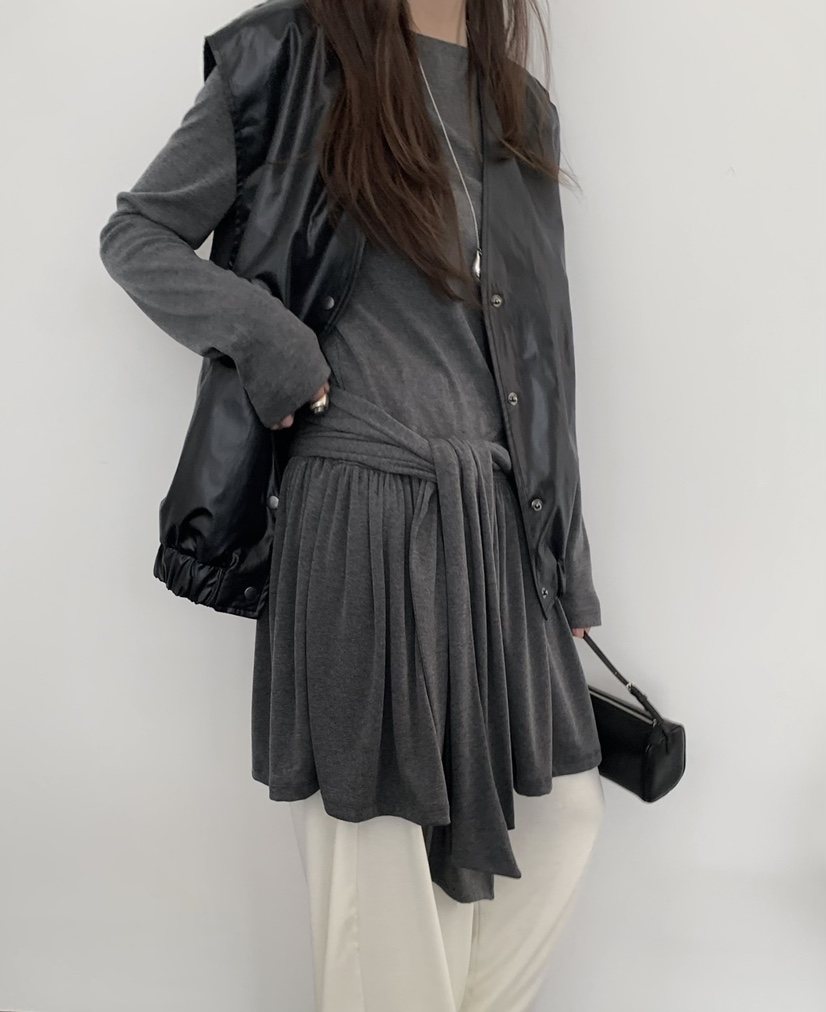 PEBBLE東大門實拍女士新品熱賣人氣真品職業休閑連衣裙褶皺PEBBLE連衣裙