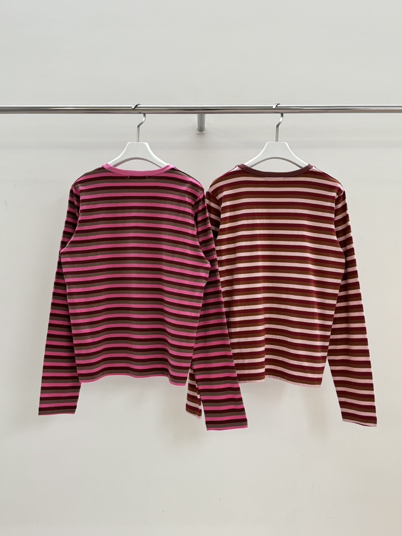 PEBBLE東大門代購女士新品休閑26春夏真品熱賣長袖T恤條紋PEBBLE長袖T恤