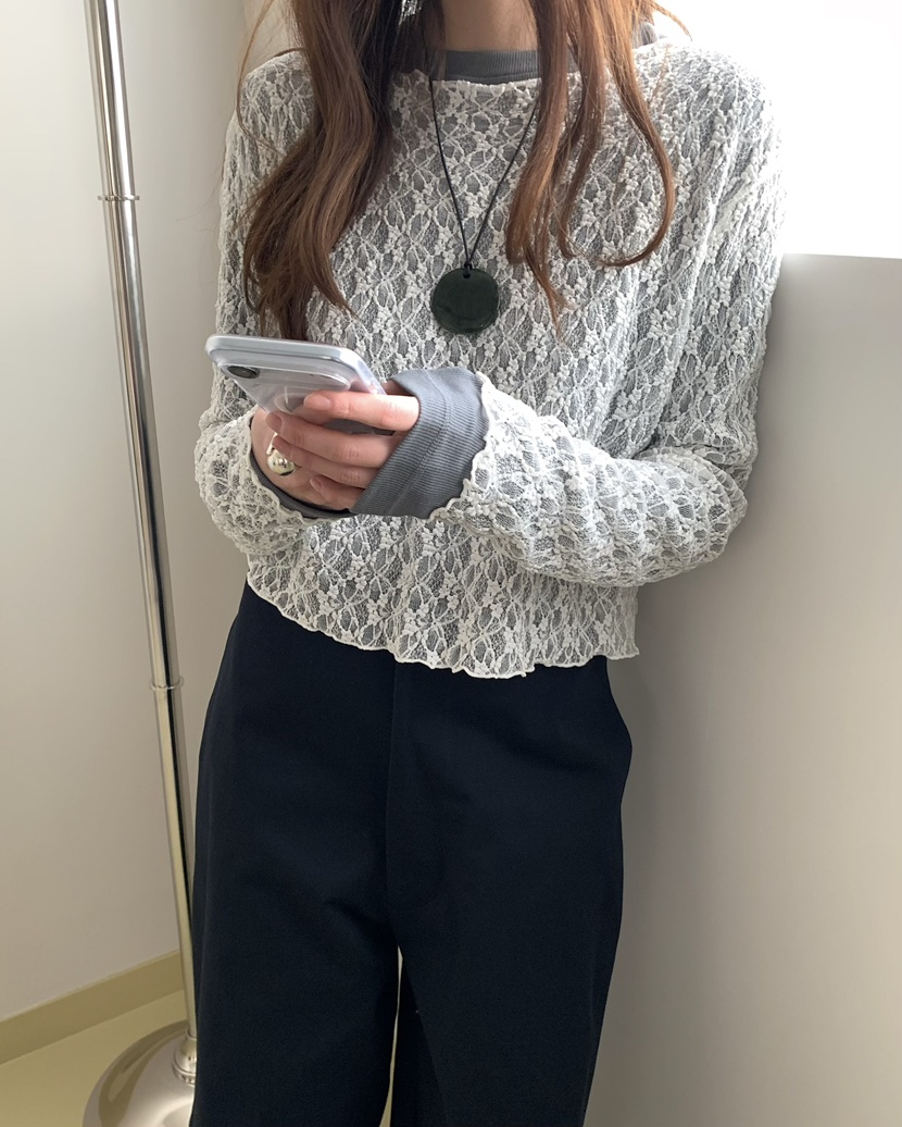 PEBBLE東大門實拍女裝新款真品熱賣26春夏人氣長袖T恤透明PEBBLE長袖T恤