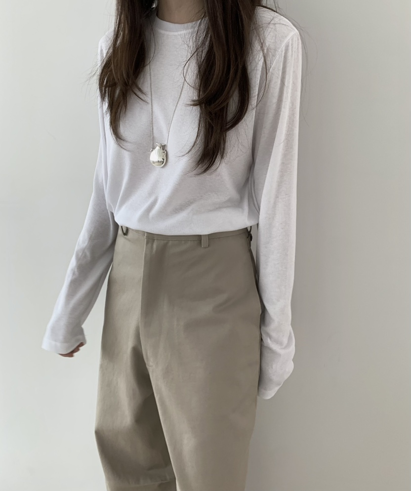 PEBBLE東大門實拍女裝新款真品熱賣26春夏人氣長袖T恤透明PEBBLE長袖T恤