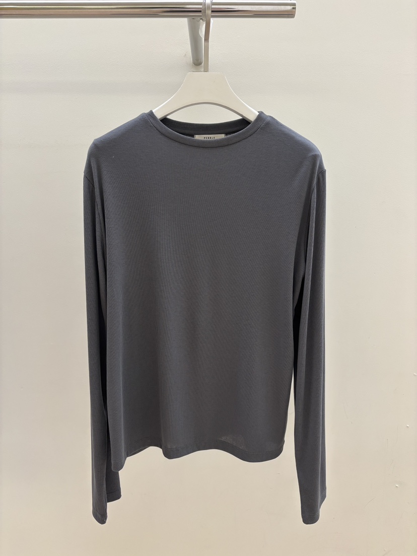 PEBBLE東大門實拍女裝新款真品熱賣26春夏人氣長袖T恤透明PEBBLE長袖T恤圖色3