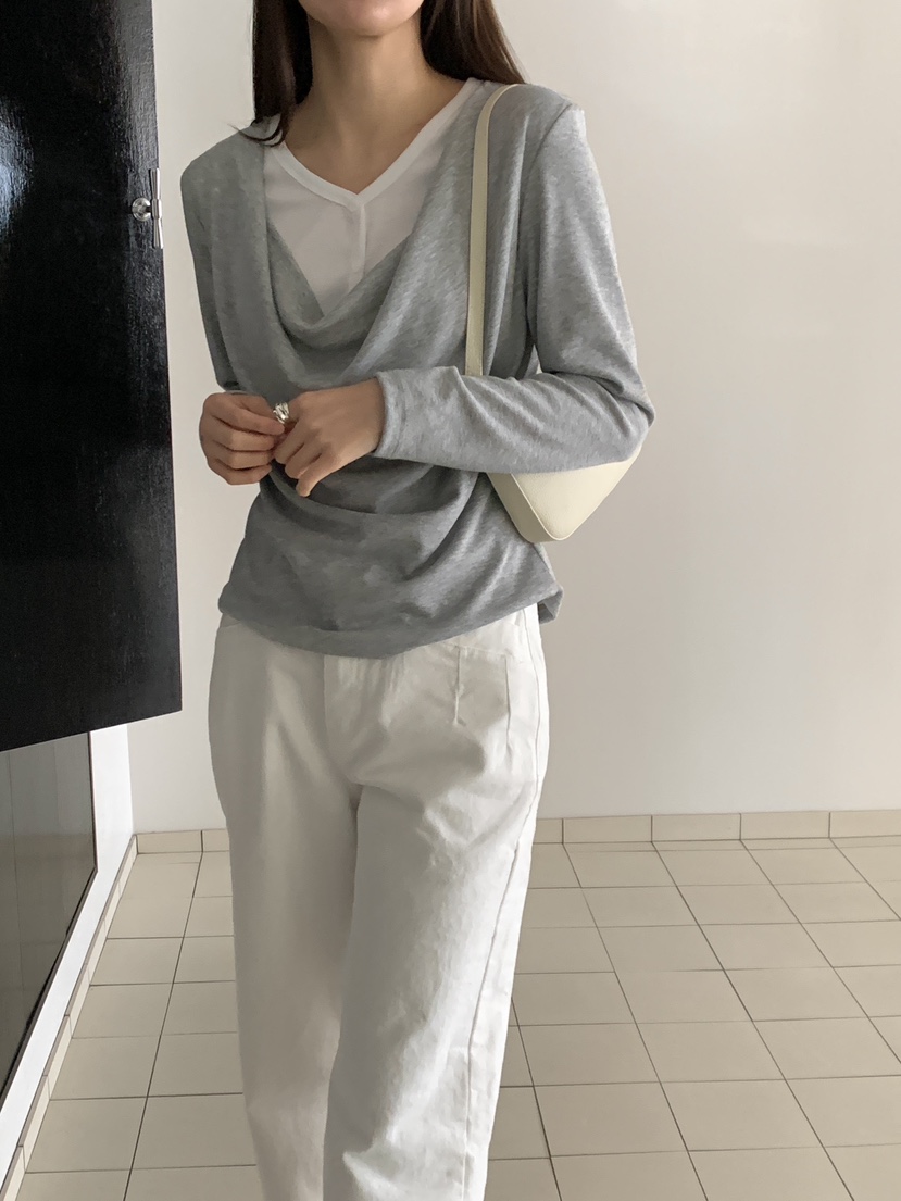 BIEN GARDER韓國代購女士新品熱賣職業長袖T恤假兩件斗篷BIEN GARDER長袖T恤