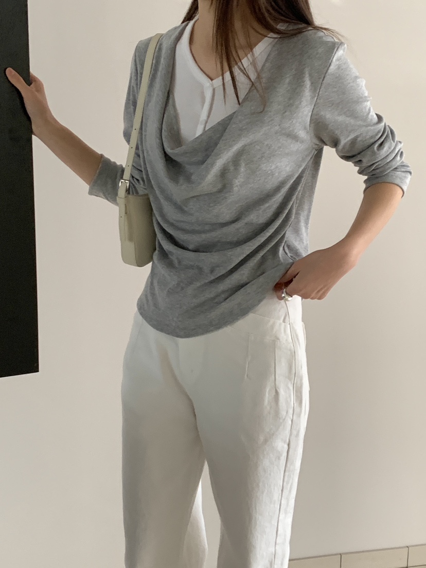 BIEN GARDER韓國代購女士新品熱賣職業長袖T恤假兩件斗篷BIEN GARDER長袖T恤