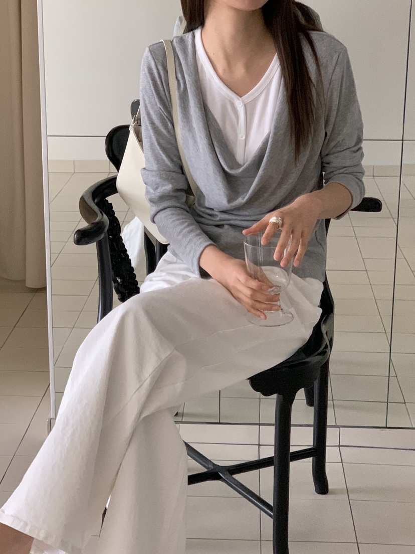 BIEN GARDER韓國代購女士新品熱賣職業長袖T恤假兩件斗篷BIEN GARDER長袖T恤