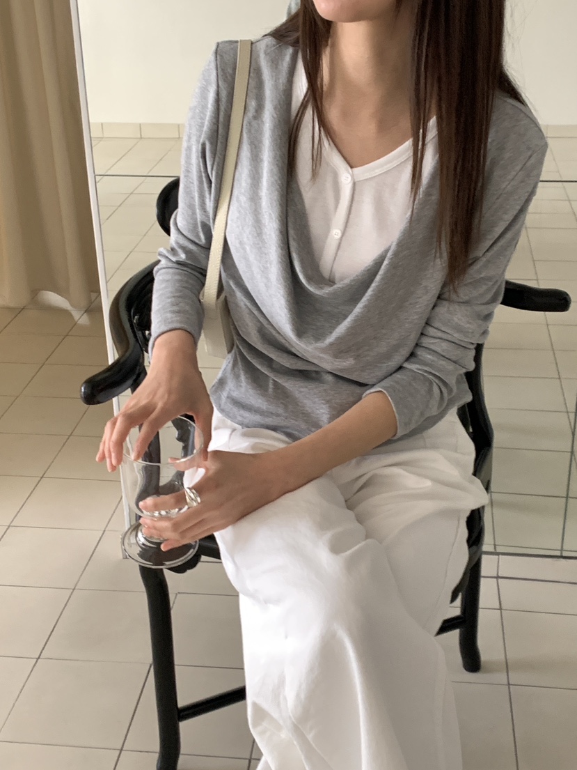 BIEN GARDER韓國代購女士新品熱賣職業長袖T恤假兩件斗篷BIEN GARDER長袖T恤