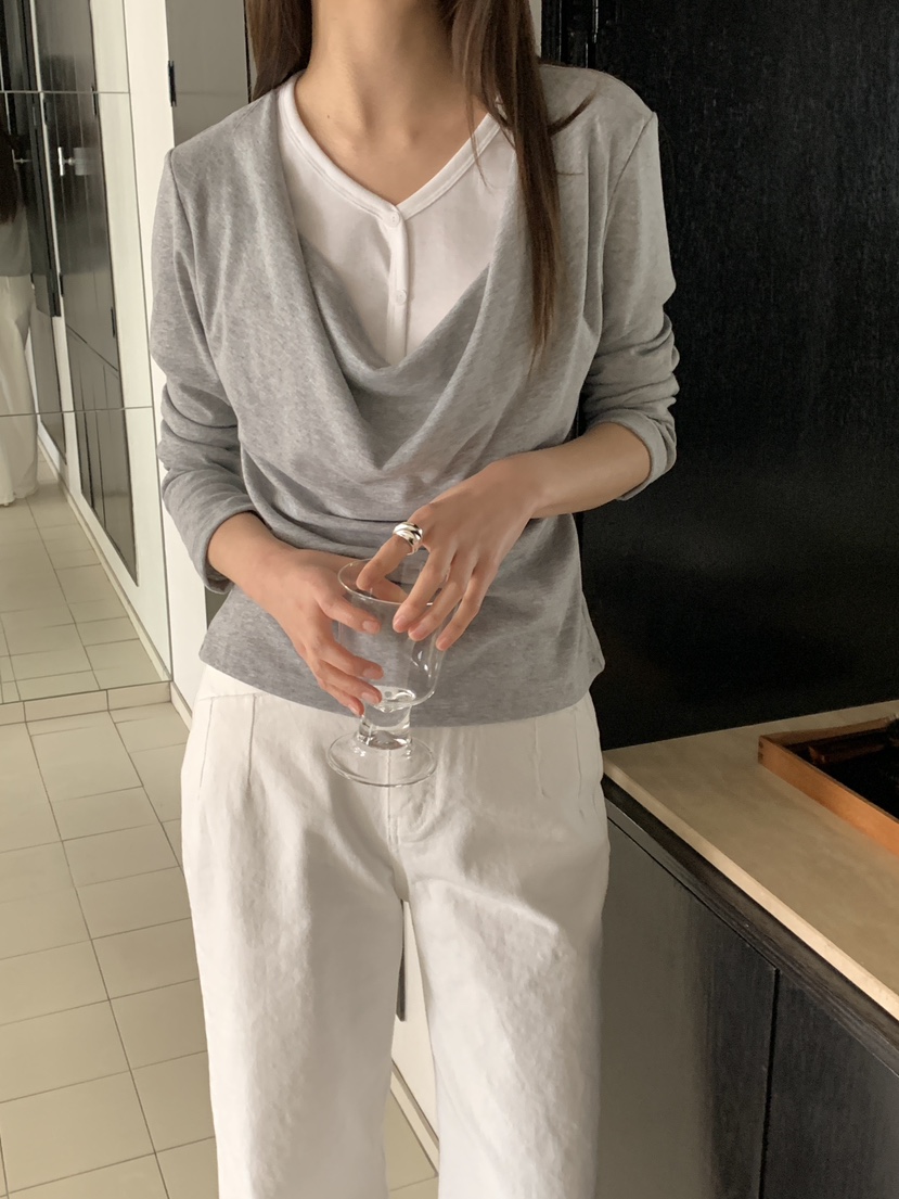 BIEN GARDER韓國代購女士新品熱賣職業長袖T恤假兩件斗篷BIEN GARDER長袖T恤