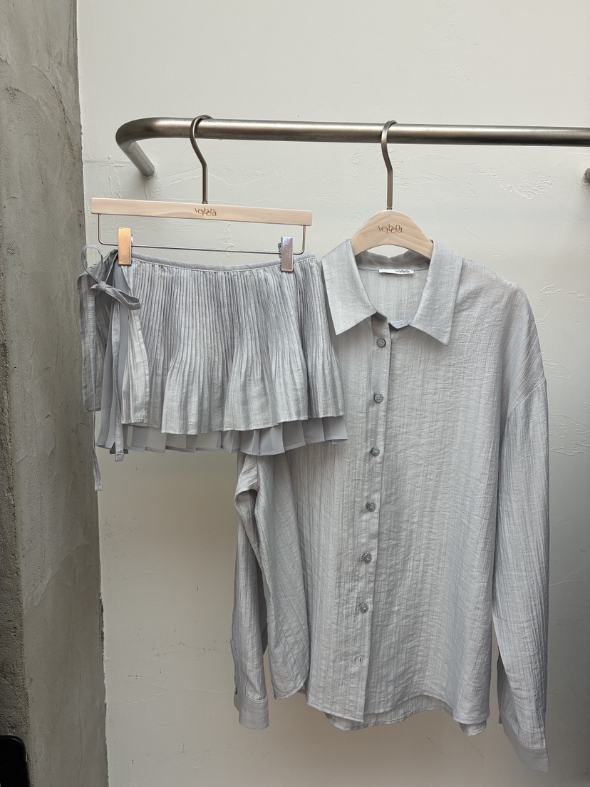 Verbena東大門代購女士新款休閑26春夏職業時尚真品套裝褶皺Verbena套裝圖色2