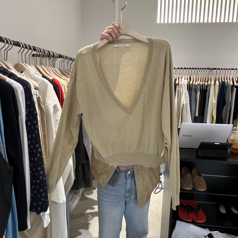 PLATE東大門代購女裝新品時尚真品休閑職業推薦針織衫V領PLATE針織衫圖色4