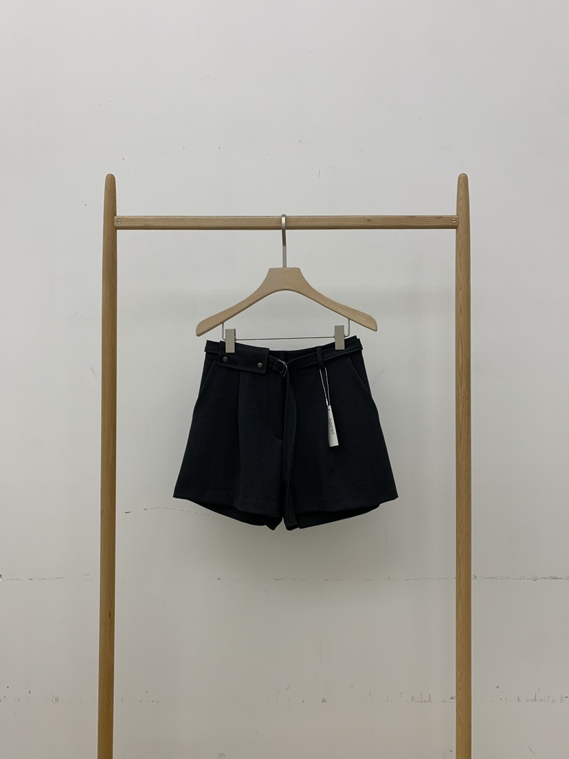 B_GARDER東大門代購女裝新品熱賣職業休閑短褲含腰帶口袋B.GARDER短褲圖色2墨