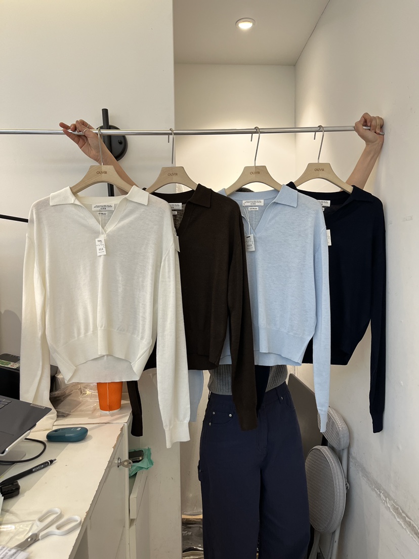 OUVIR韓國代購女裝新款26春夏人氣休閑熱賣針織衫混紡絲綢O.V.R/OUVIR針織衫