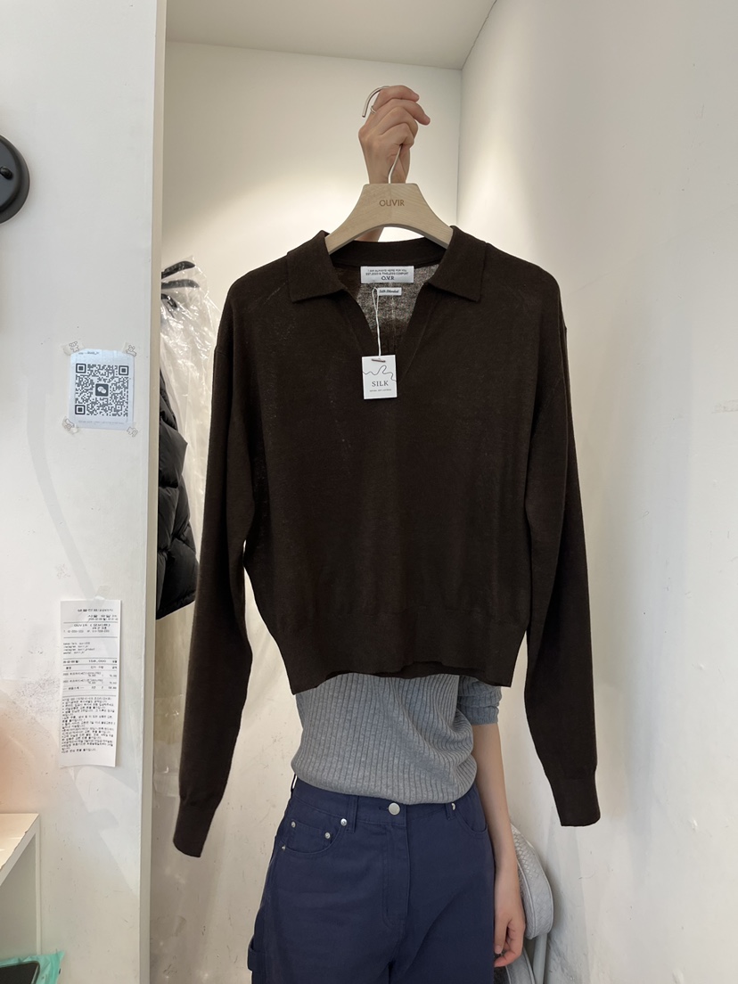 OUVIR韓國代購女裝新款26春夏人氣休閑熱賣針織衫混紡絲綢O.V.R/OUVIR針織衫圖色3