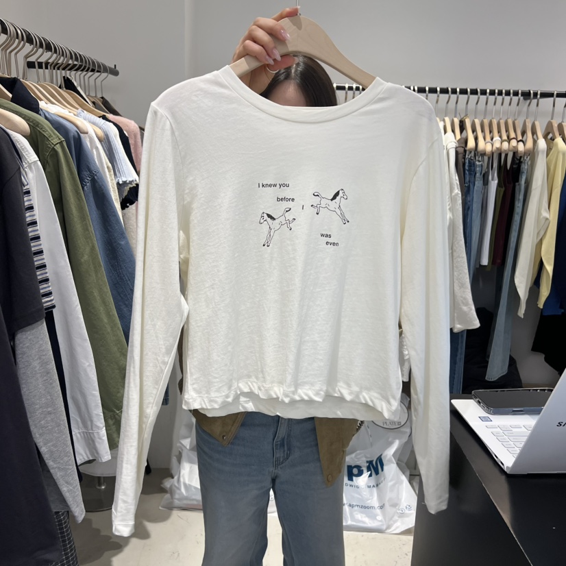 PLATE東大門代購女裝新款推薦休閑熱賣職業人氣26春夏長袖T恤PLATE長袖T恤圖色2