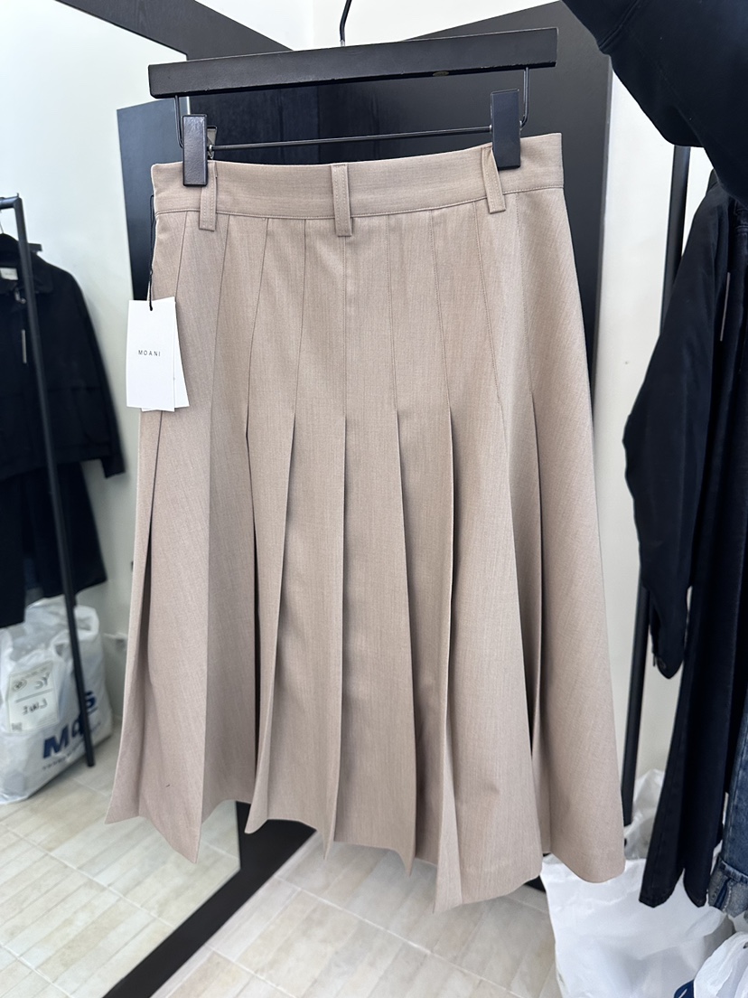 MOANI韓國代購女裝新款推薦真品人氣半身裙中短裙百褶褶裙MOANI半身裙/中短裙