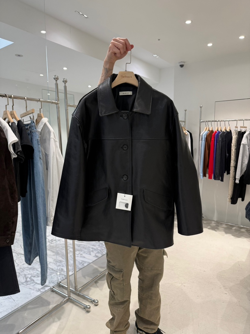 THE BRUNCH韓國代購女士新品時尚熱賣職業26春夏休閑皮衣THE BRUNCH皮衣圖色1