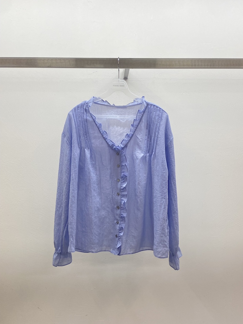 WEARABLE-L東大門代購女士新品時尚熱賣真品襯衫蕾絲衫褶裥WEARABLE襯衫/蕾絲衫圖色2