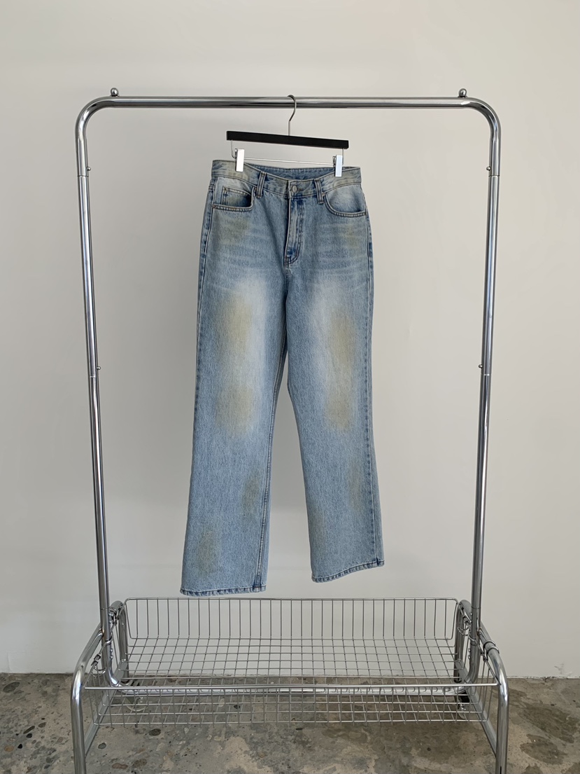 EST韓國直郵女士新款休閑真品職業26春夏牛仔褲水洗牛仔布EST_牛仔褲圖色1