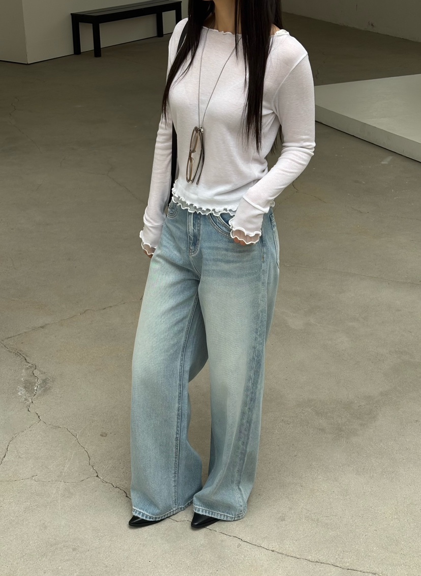 Verbena東大門實拍女士新款時尚休閑職業人氣推薦26春夏牛仔褲Verbena牛仔褲