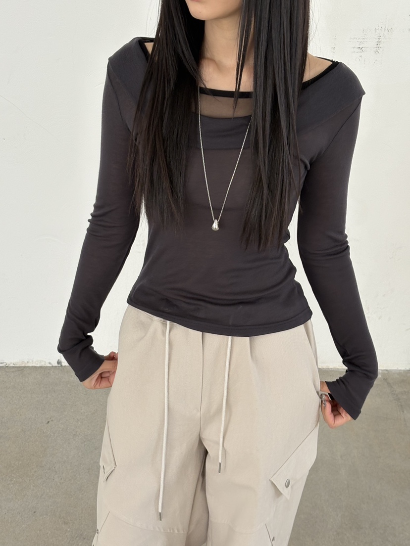 Verbena韓國代購女裝新品休閑人氣26春夏推薦時尚長袖T恤Verbena長袖T恤