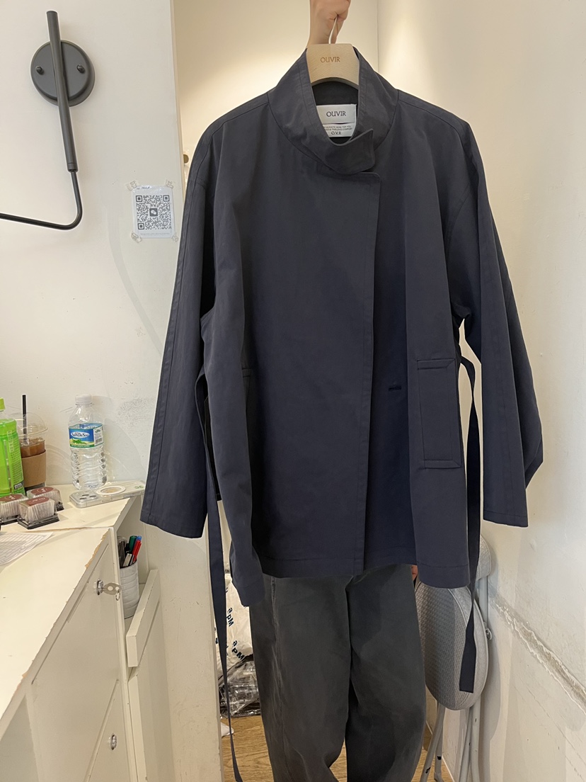 OUVIR東大門直郵女裝新款熱賣推薦26春夏真品夾克含腰繩高領O.V.R/OUVIR夾克圖色2