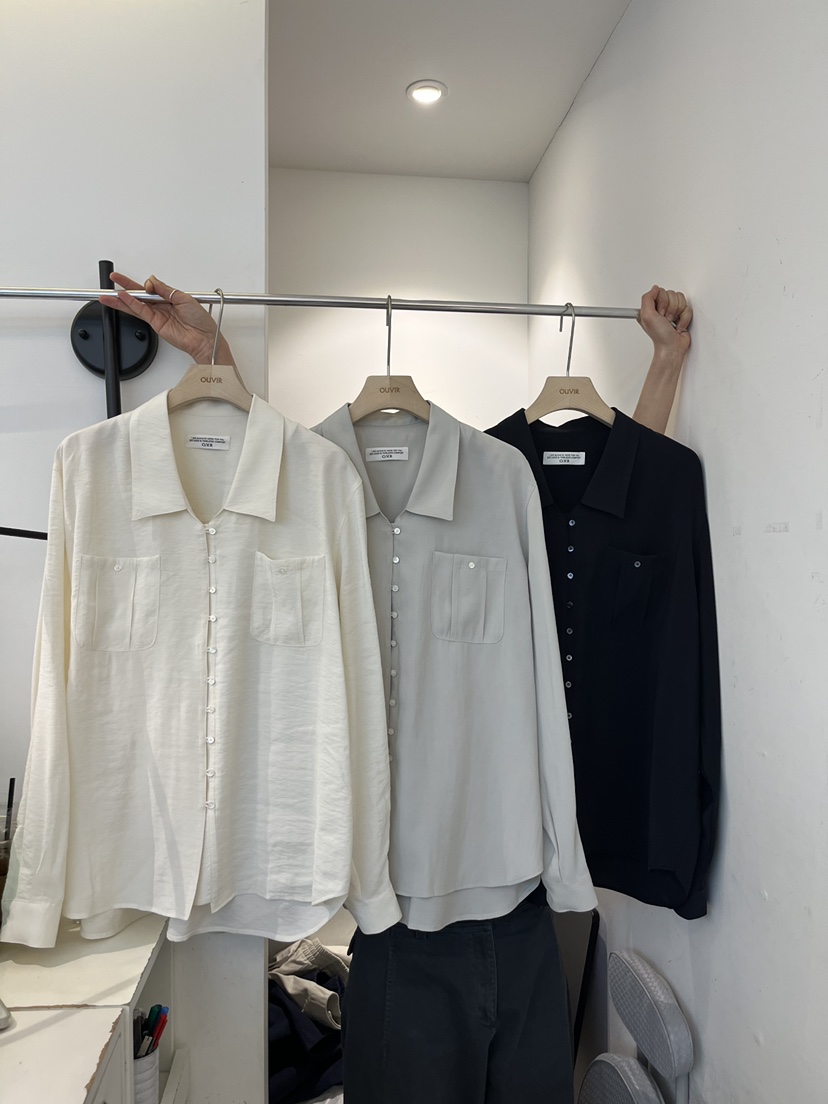 OUVIR韓國代購女裝新款26春夏熱賣真品職業襯衫蕾絲衫紐扣O.V.R/OUVIR襯衫/蕾絲衫