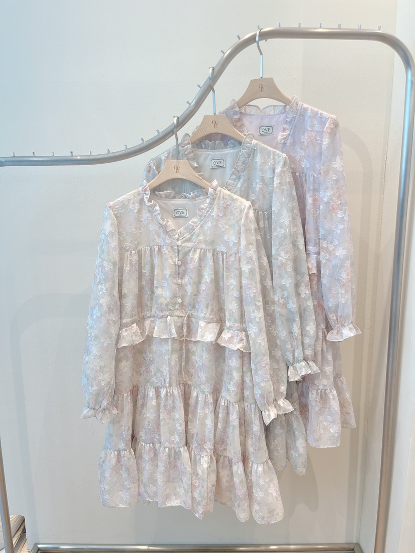 OVE東大門代購女裝新款人氣職業26春夏推薦真品休閑連衣裙OVE連衣裙