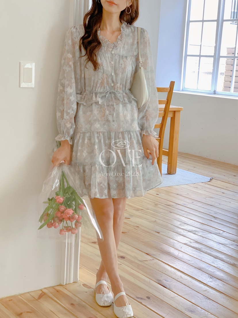 OVE東大門代購女裝新款人氣職業26春夏推薦真品休閑連衣裙OVE連衣裙