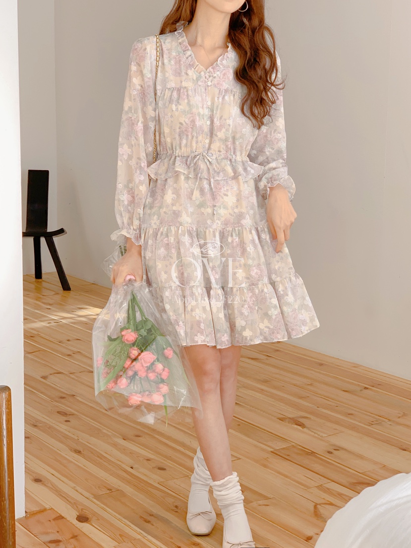 OVE東大門代購女裝新款人氣職業26春夏推薦真品休閑連衣裙OVE連衣裙