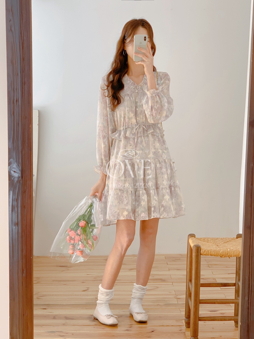 OVE東大門代購女裝新款人氣職業26春夏推薦真品休閑連衣裙OVE連衣裙