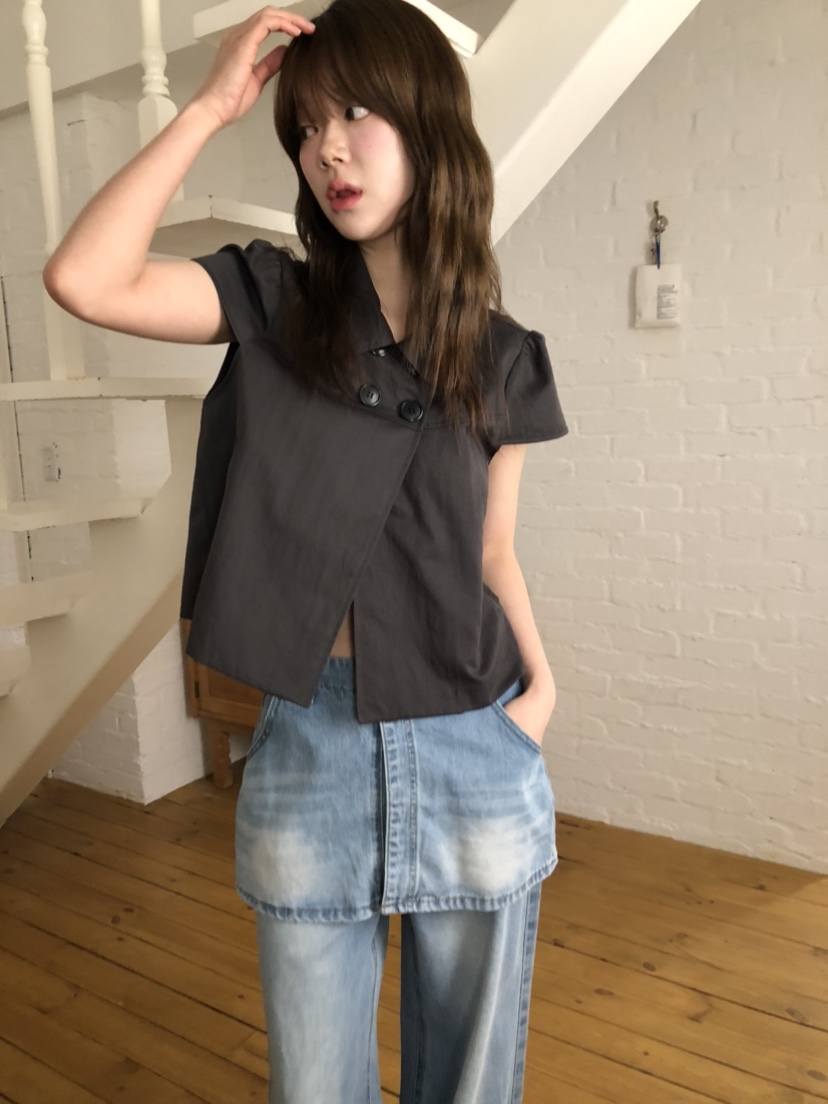 FLASH/I LOVE ME韓國代購女裝新品時尚26春夏T恤不含內搭FLASH/I LOVE MET恤