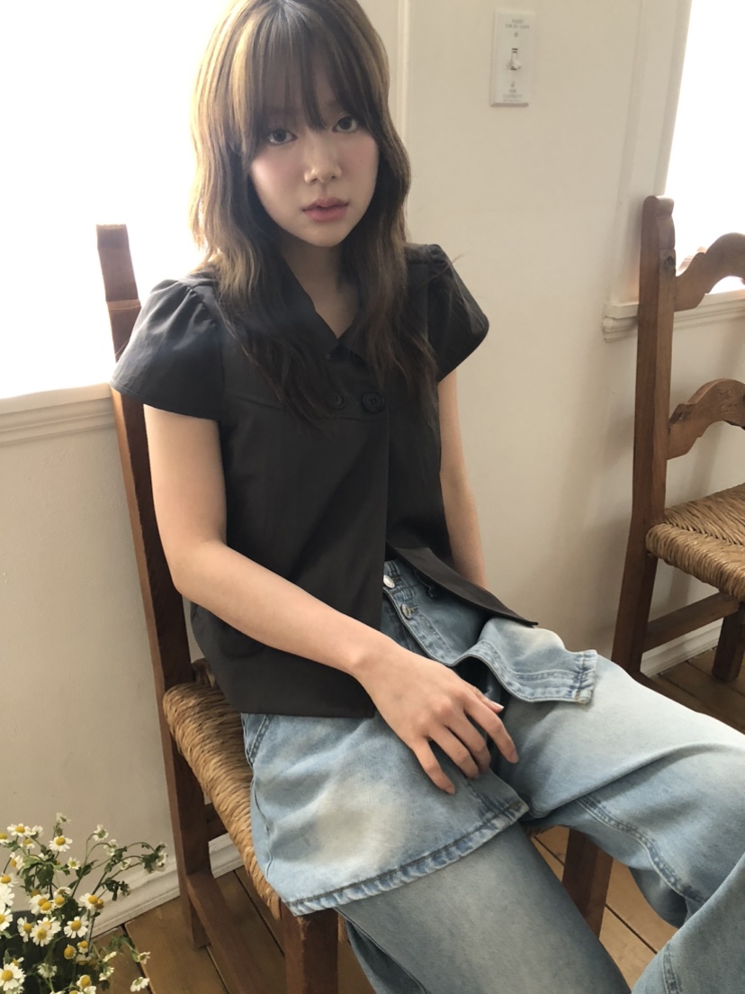 FLASH/I LOVE ME韓國代購女裝新品時尚26春夏T恤不含內搭FLASH/I LOVE MET恤